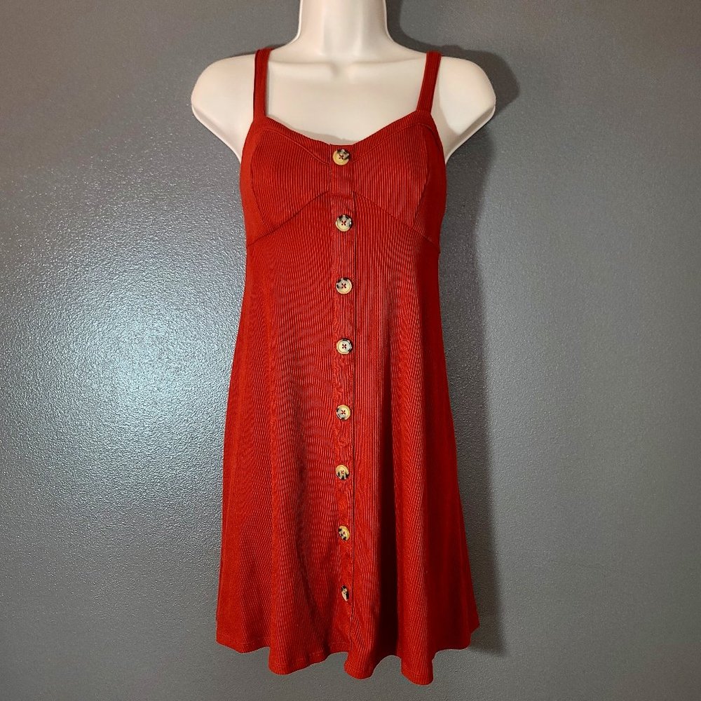 Vintage No Boundaries Rust Orange Button Down Cor… - image 1